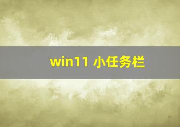 win11 小任务栏